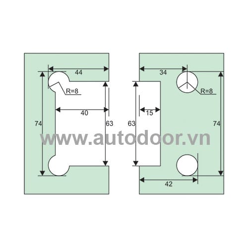 Bản lề cửa kính 2206-GG180° - Ảnh 2