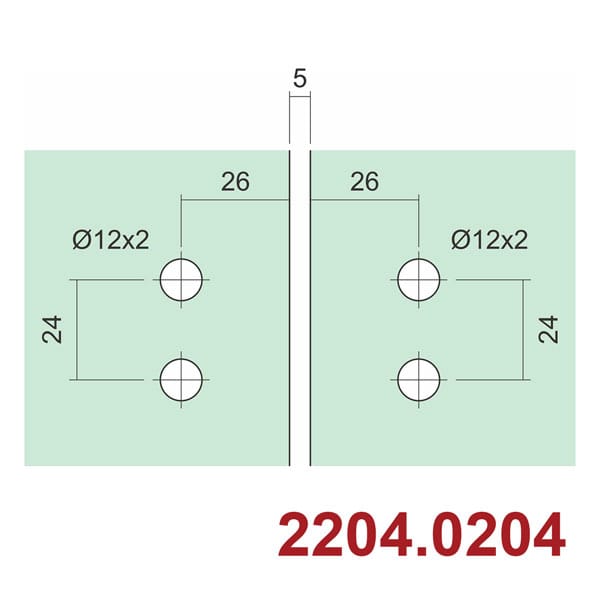 Bản lề kính kính 180° 2204 - Ảnh 4