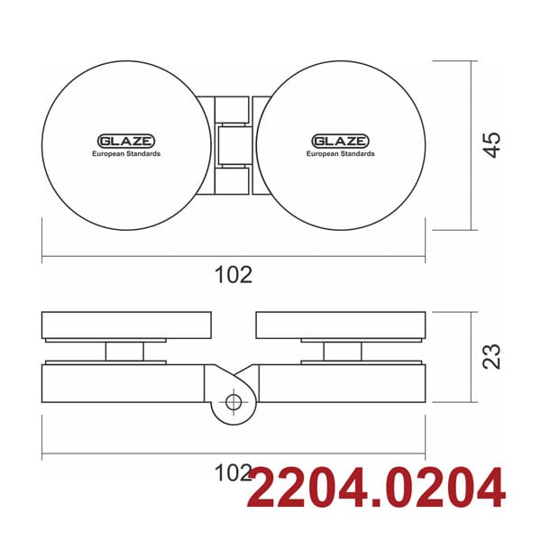 Bản lề kính kính 180° 2204 - Ảnh 3