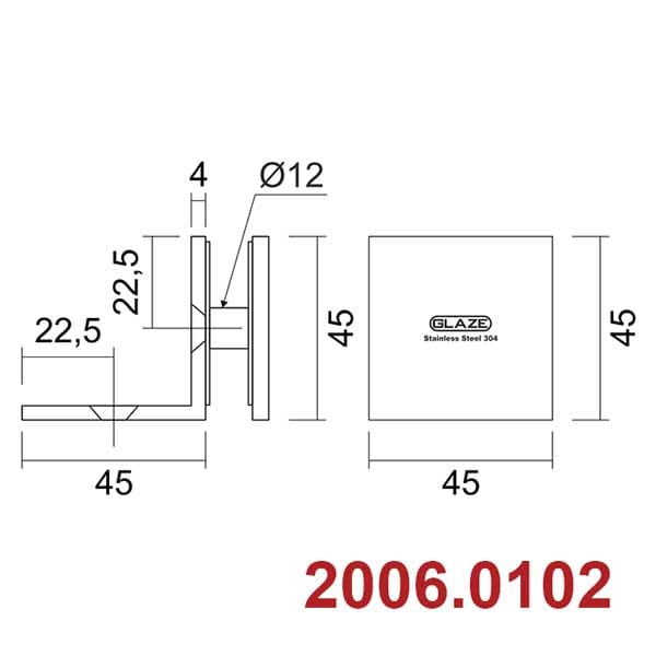 Kẹp kính tường 90° 2006 - Ảnh 2
