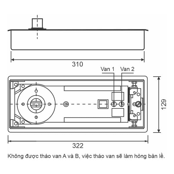 Bản lề sàn 150kg Glaze - Ảnh 3
