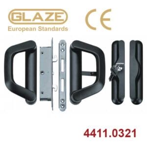 Khóa cửa trượt lùa chữ D 2 cánh ruột rời